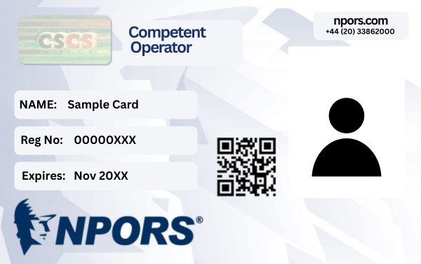 Trained Operator NPORS Card