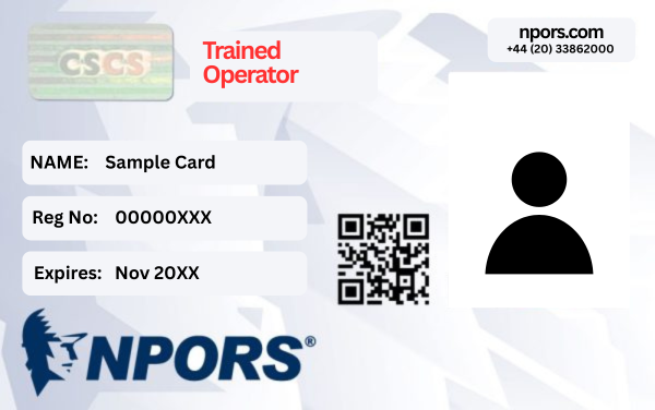 Trained Operator NPORS Card